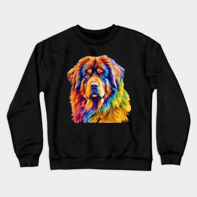 Pop-Art Tibetan Mastiff Impressionism Crewneck Sweatshirt by Doodle and Things
